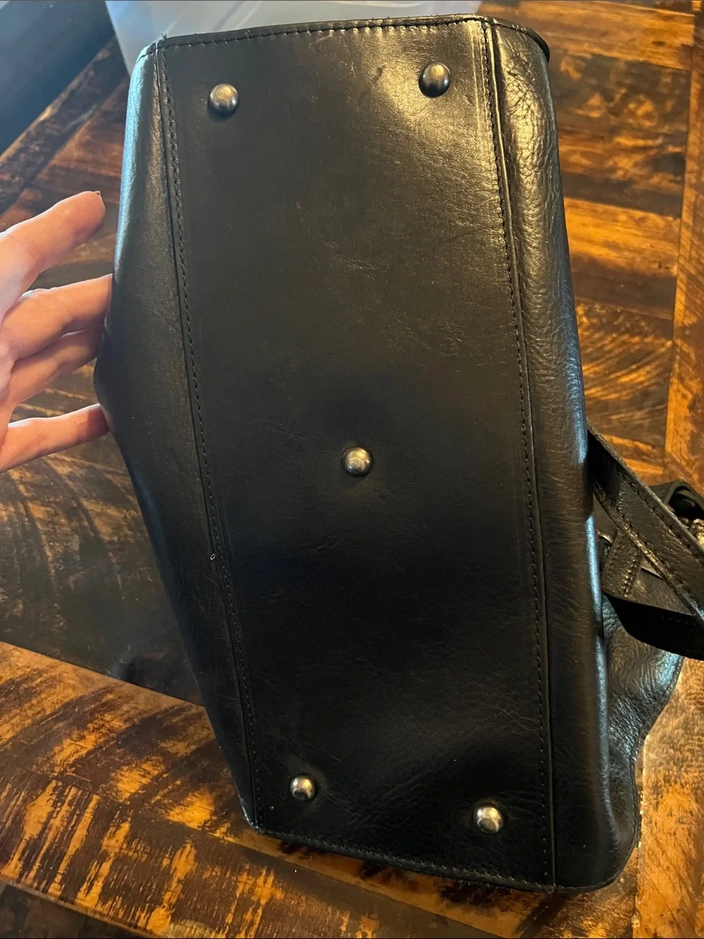 Patricia Nash Black Leather Shoulder Bag with Subtle Embossing